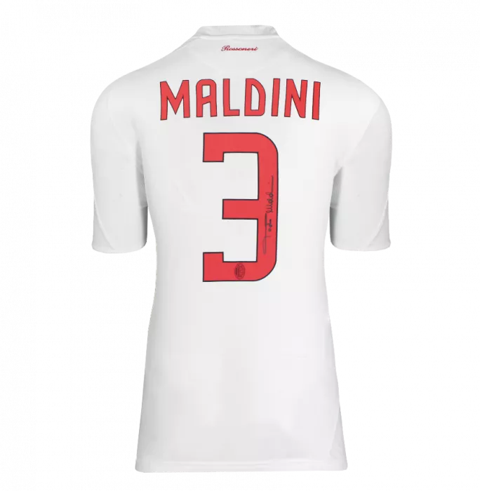 Paolo Maldini Official AC Milan Back Signed And Framed 2008-09 Away Shirt