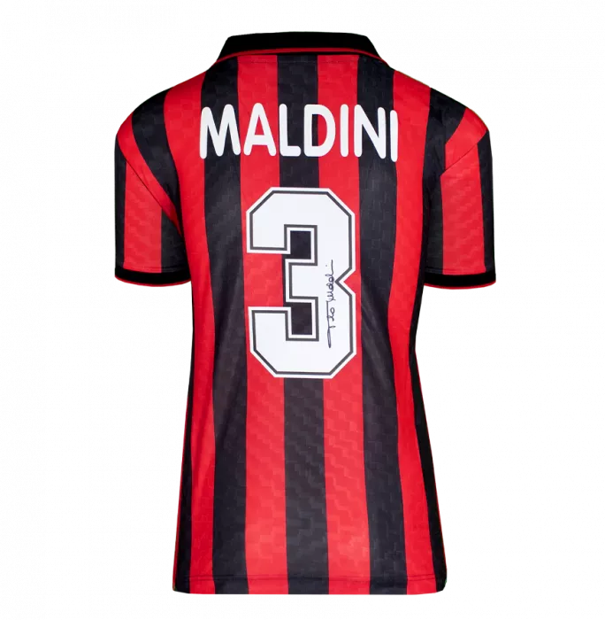 Paolo Maldini Official AC Milan Back Signed And Framed 1996 Home Shirt