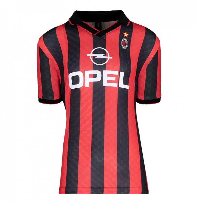 Paolo Maldini Official AC Milan Back Signed And Framed 1996 Home Shirt