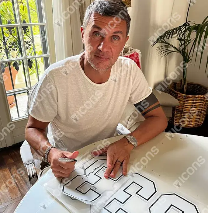 Paolo Maldini Official AC Milan Back Signed And Framed 1996 Home Shirt