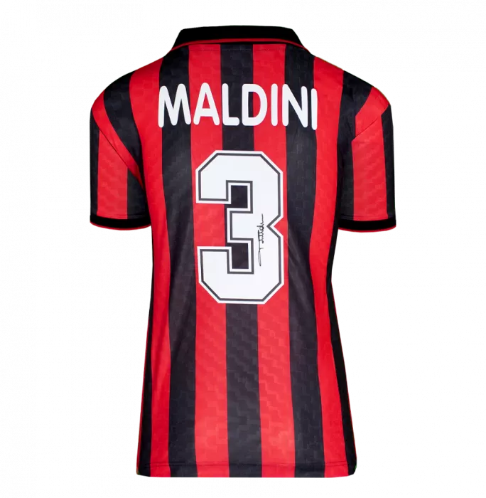 Paolo Maldini Official AC Milan Back Signed And Framed 1996 Home Shirt