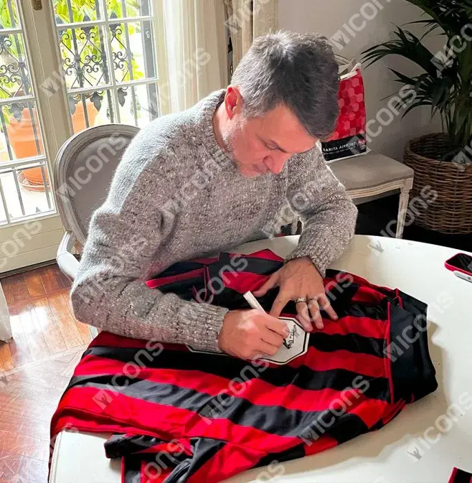 Paolo Maldini Official AC Milan Back Signed And Framed 1994 Home Shirt