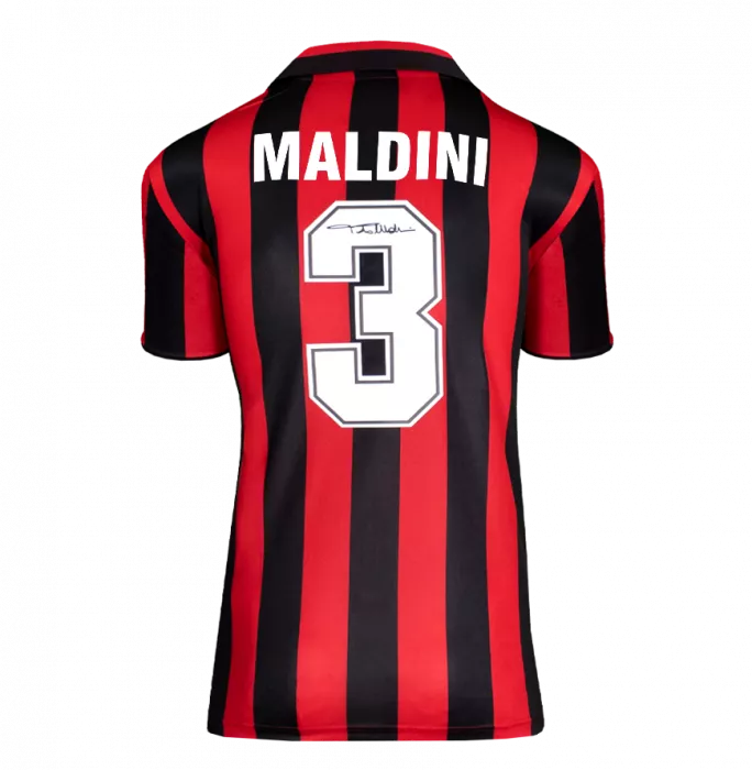 Paolo Maldini Official AC Milan Back Signed And Framed 1988 Home Shirt