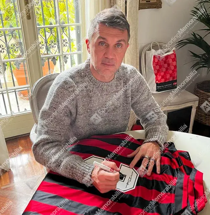 Paolo Maldini Official AC Milan Back Signed And Framed 1988 Home Shirt