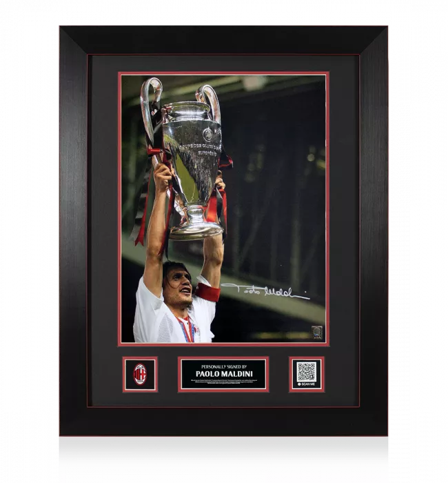 Paolo Maldini Official AC Milan Signed and Framed Photo: 2003 UEFA Champions League Winner