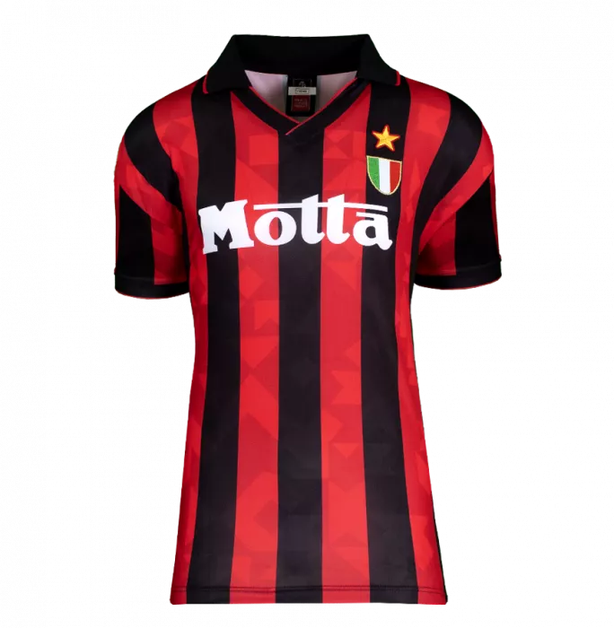 Paolo Maldini Official UEFA Champions League Back Signed And Hero Framed 1994 AC Milan Home Shirt