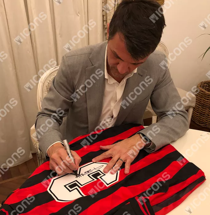 Paolo Maldini Signed AC Milan 1993-94 Long-Sleeved Home Shirt In Classic Frame