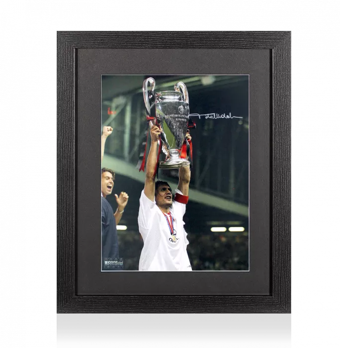 Paolo Maldini Signed AC Milan Photo In Black Wooden Frame: 2003 UEFA Champions League Winner
