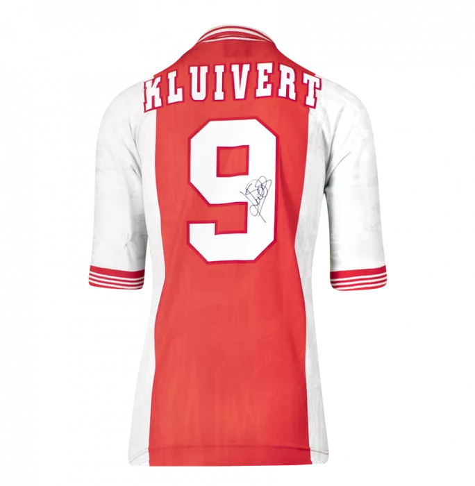 Patrick Kluivert Back Signed AFC Ajax 1995-96 Home Shirt In Classic Frame