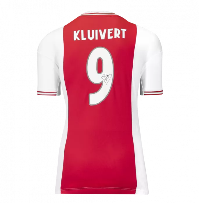 Patrick Kluivert Back Signed Modern Ajax Home Shirt In Classic Frame