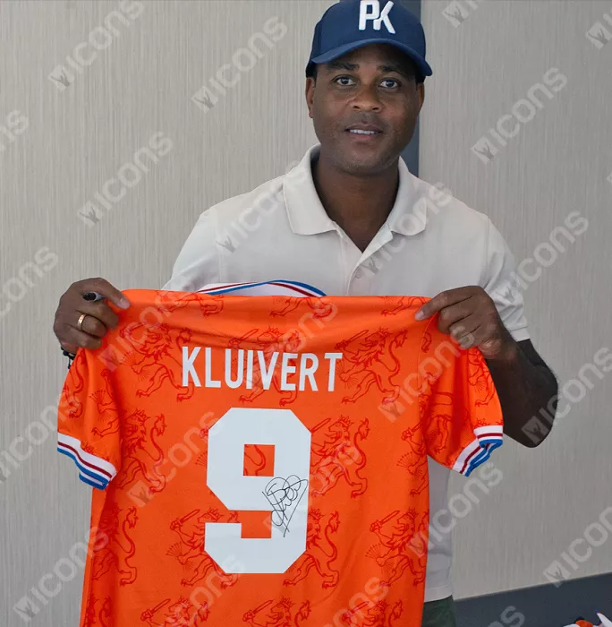 Patrick Kluivert Back Signed Netherlands 1994-95 Home Shirt In Classic Frame