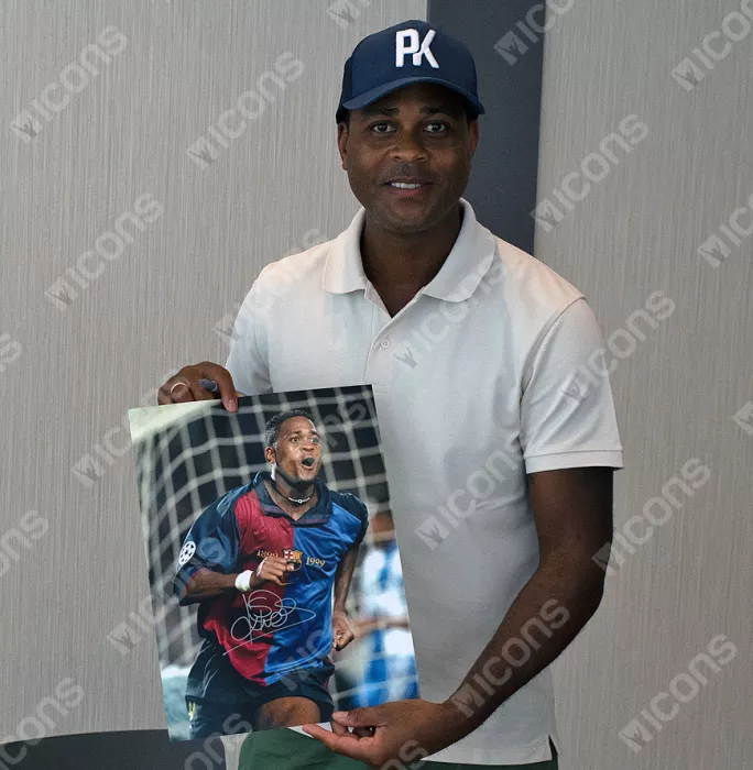 Patrick Kluivert Official FC Barcelona Signed And Framed Photo: UEFA Champions League Goal