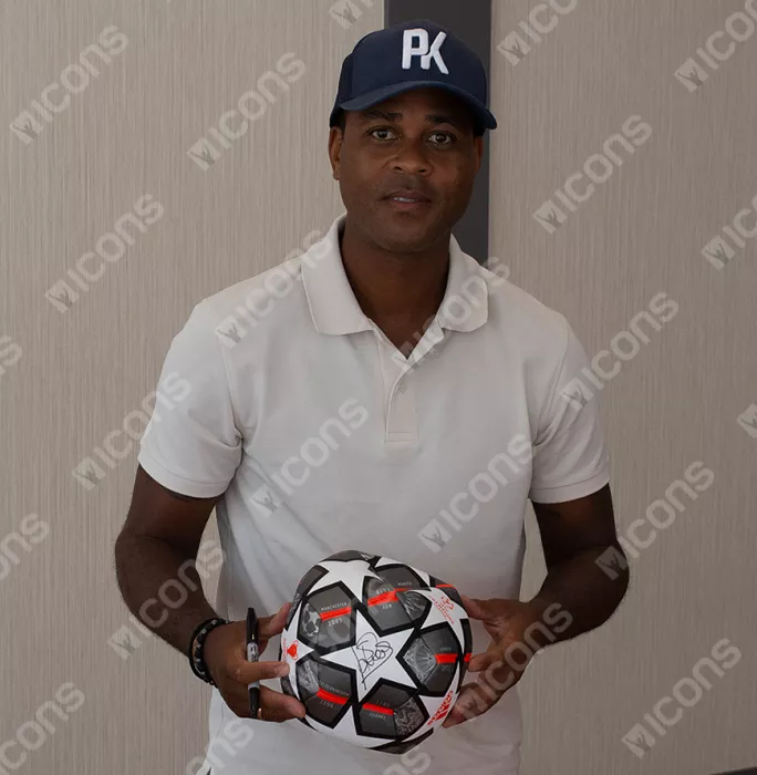 Patrick Kluivert Official UEFA Champions League Signed Football In Acrylic Case
