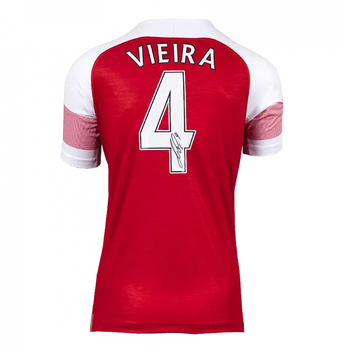 Patrick Vieira Back Signed Arsenal Home Shirt
