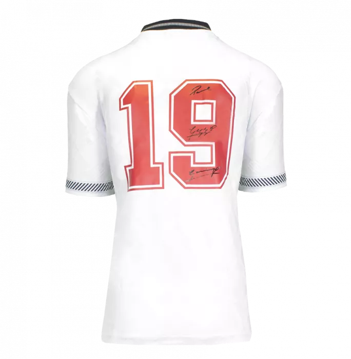 Paul Gascoigne Back Signed England 1990 Home Shirt In Deluxe Packaging