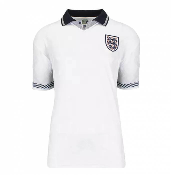 Paul Gascoigne Back Signed England 1990 Home Shirt In Deluxe Packaging