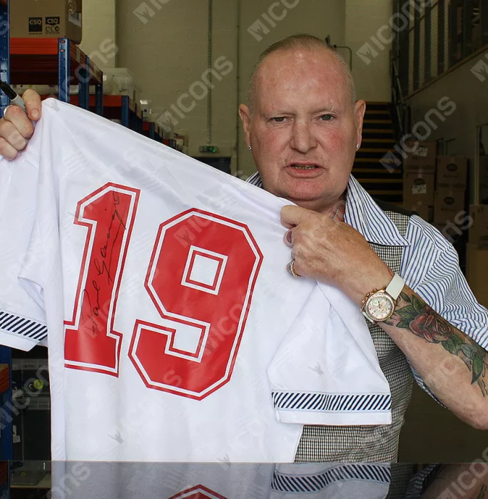Paul Gascoigne Back Signed England 1990 Home Shirt In Classic Frame