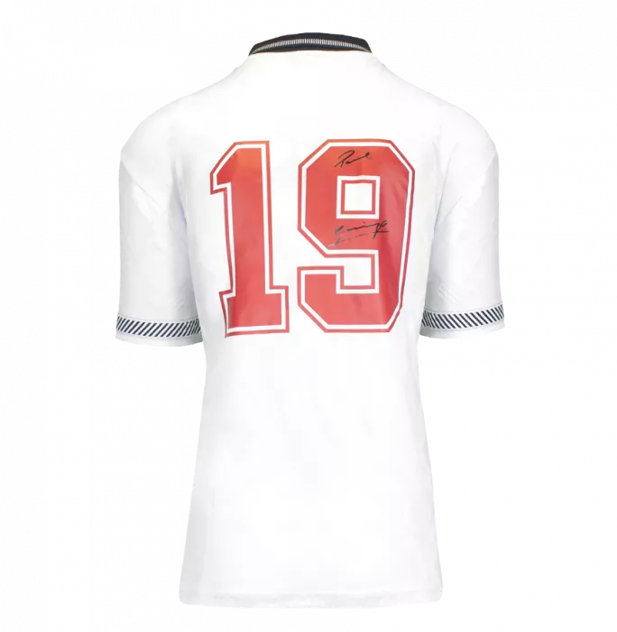 Paul Gascoigne Back Signed England 1990 Home Shirt In Hero Frame: Option 1