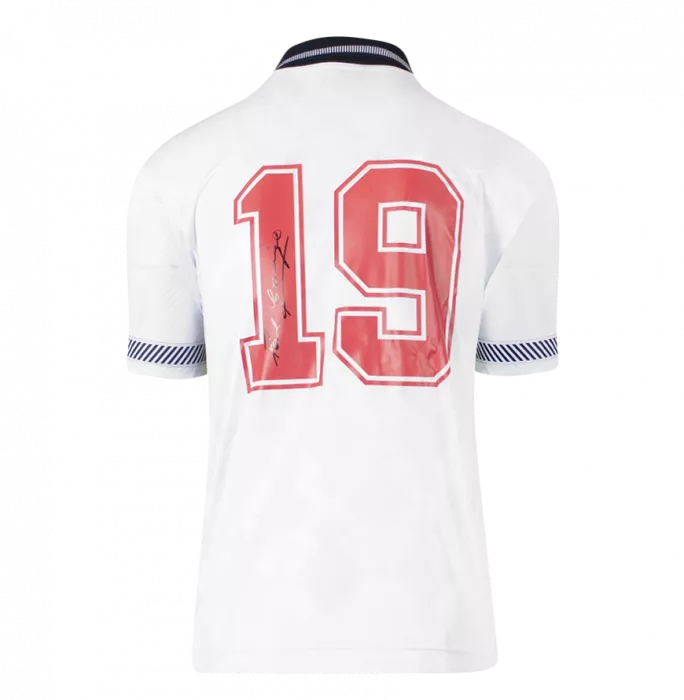 Paul Gascoigne Back Signed England 1990 Home Shirt