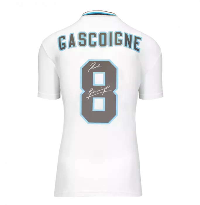 Paul Gascoigne Back Signed England 1996 Home Shirt