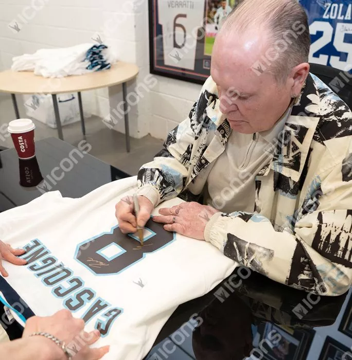 Paul Gascoigne Back Signed England 1996 Home Shirt In Deluxe Packaging