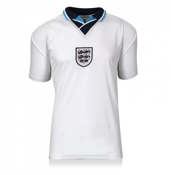 Paul Gascoigne Back Signed England 1996 Home Shirt