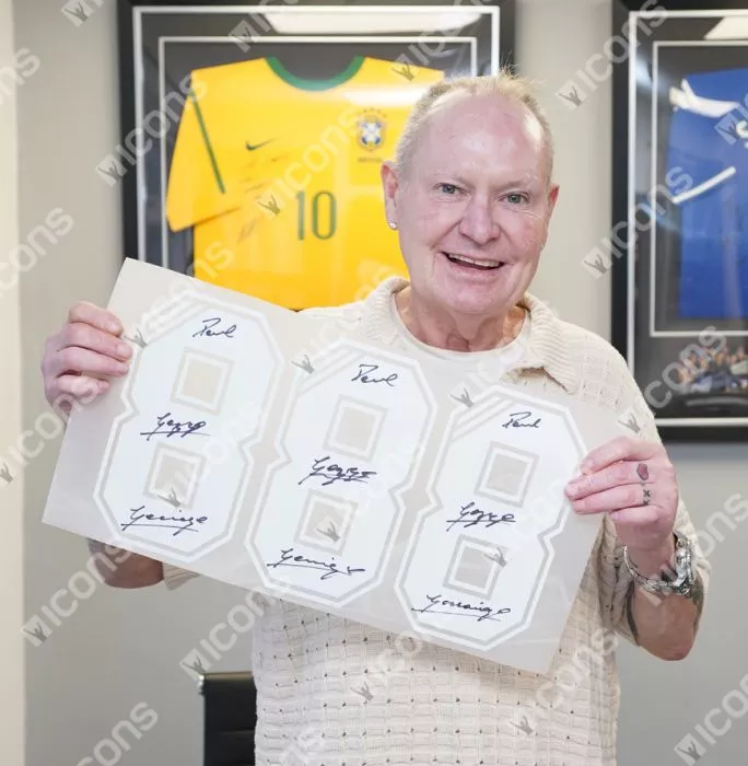 Paul Gascoigne Back Signed Rangers 2023-24 Home Shirt In Hero Frame: Option 1