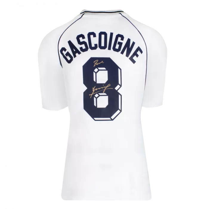 Paul Gascoigne Back Signed Tottenham Hotspur 1991 Home Shirt In Classic Frame