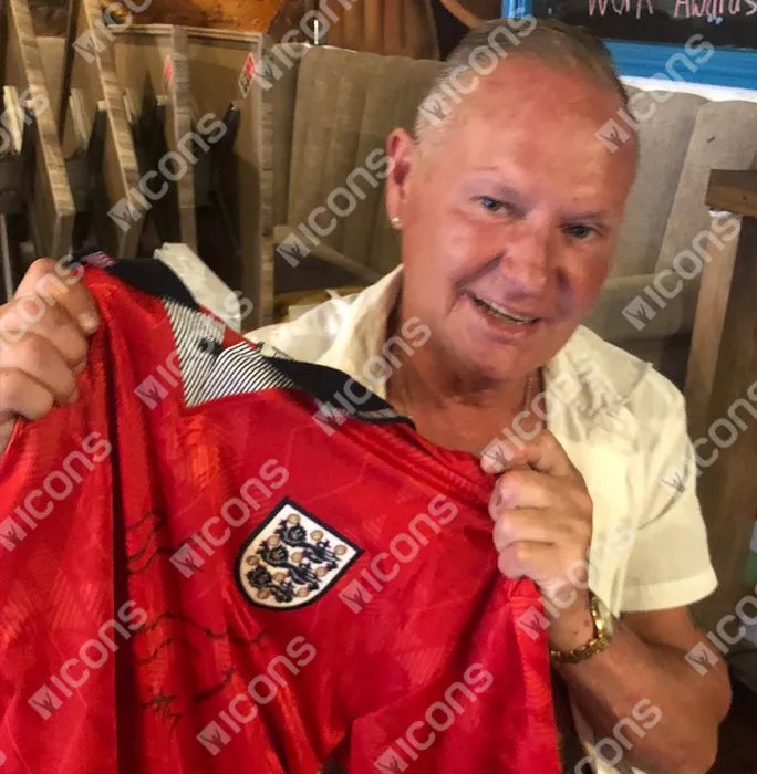 Paul Gascoigne Front Signed England 1990 Away Shirt
