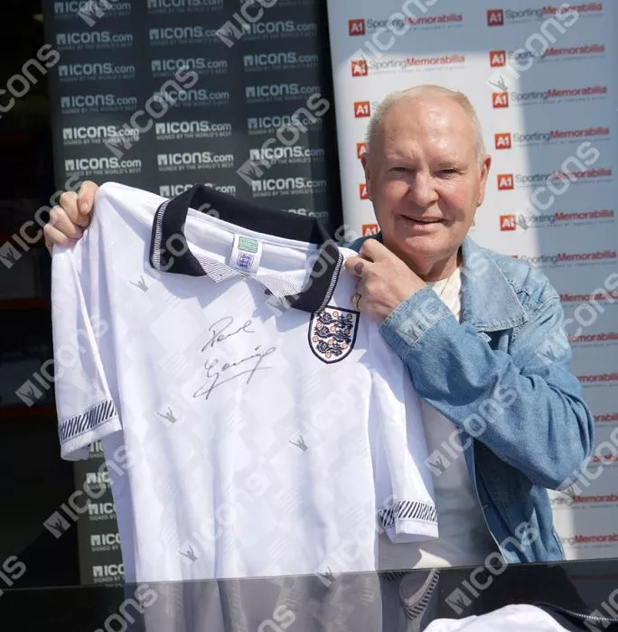 Paul Gascoigne Front Signed England 1990 Home Shirt