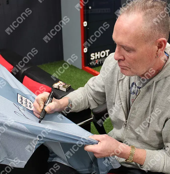 Paul Gascoigne Front Signed England 1996 Away Shirt