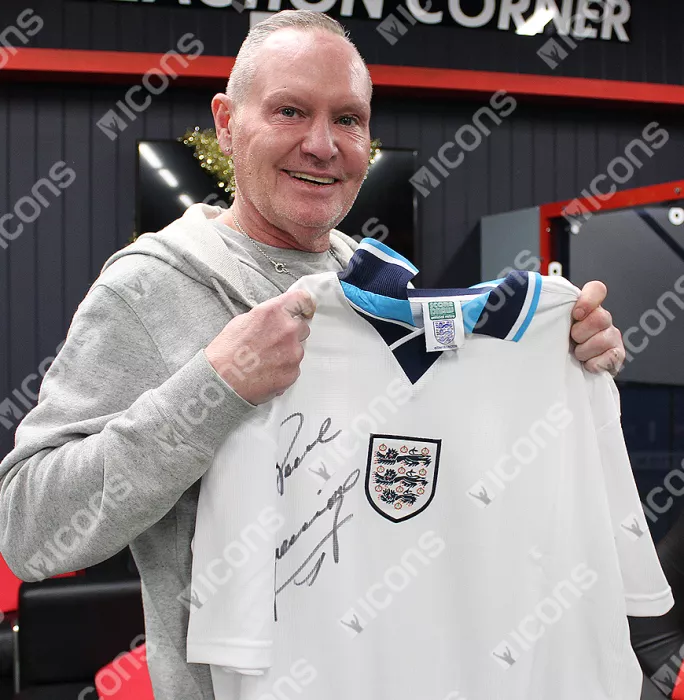 Paul Gascoigne Front Signed England 1996 Home Shirt