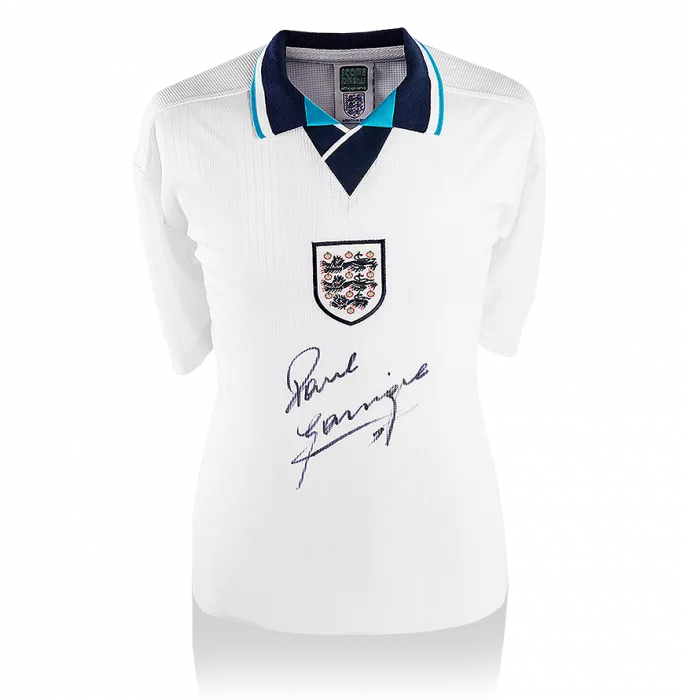 Paul Gascoigne Front Signed England 1996 Home Shirt