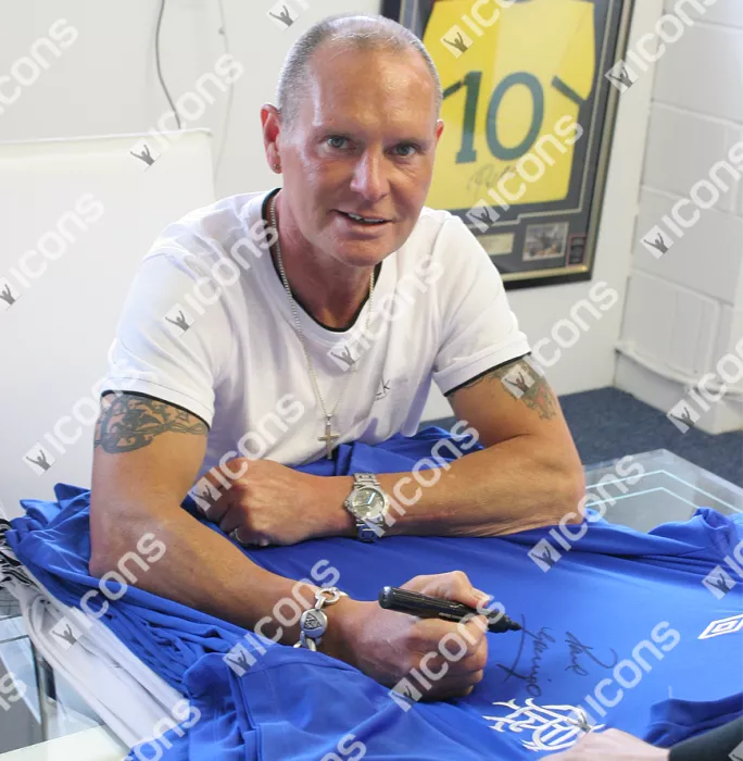 Paul Gascoigne Front Signed Glasgow Rangers 2012-13 Home Shirt In Classic Frame