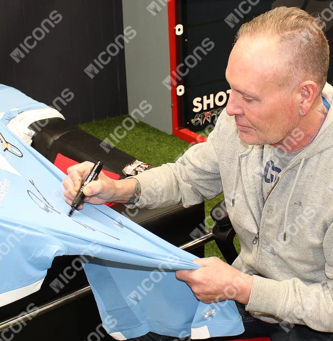 Paul Gascoigne Front Signed Modern Lazio Home Shirt In Classic Frame