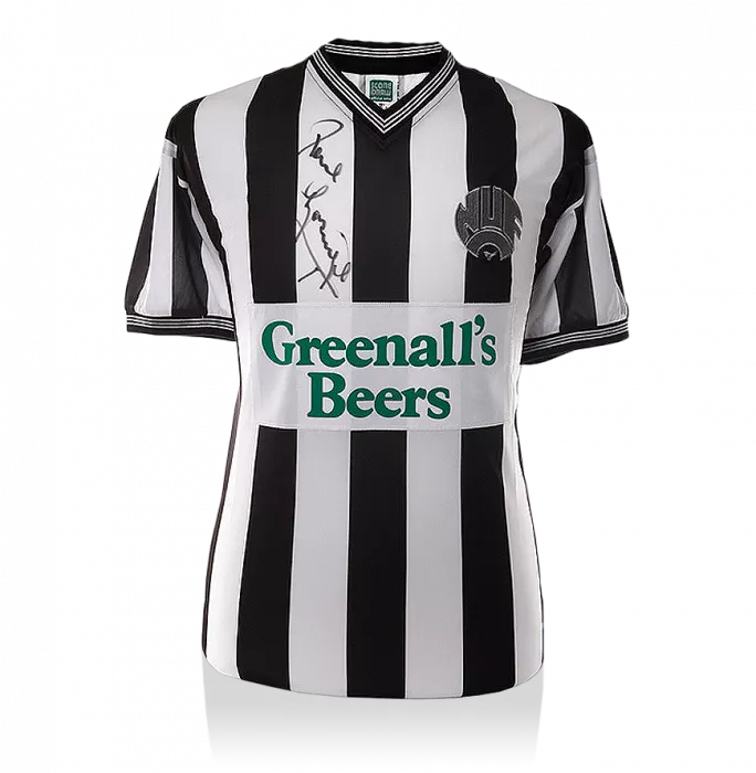 Paul Gascoigne Front Signed Newcastle United 1988-89 Home Shirt In Deluxe Packaging