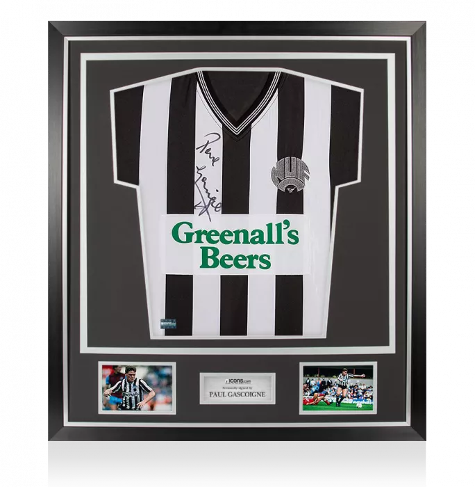 Paul Gascoigne Front Signed Newcastle United 1988-89 Home Shirt In Classic Frame