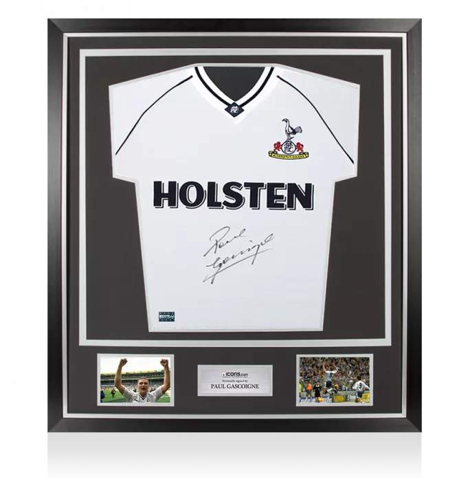 Paul Gascoigne Front Signed Tottenham Hotspur 1991 Home Shirt In Classic Frame