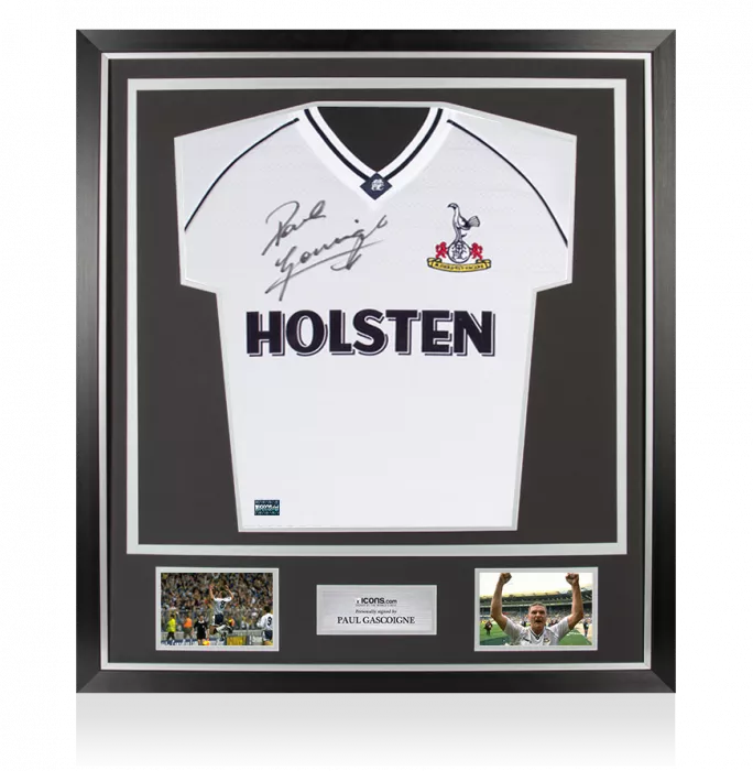 Paul Gascoigne Front Signed Tottenham Hotspur 1991 Home Shirt In Classic Frame