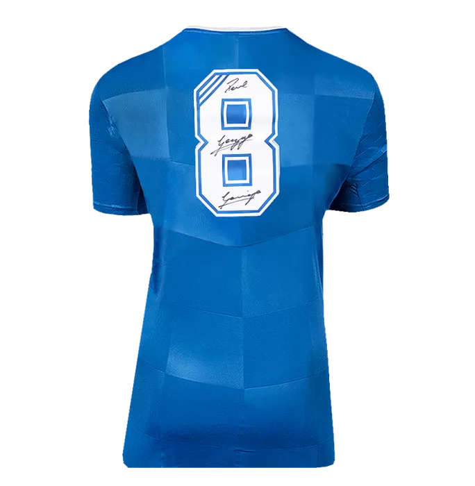 Paul Gascoigne Official UEFA Champions League Back Signed And Hero Framed Rangers 2016-18 Home Shirt