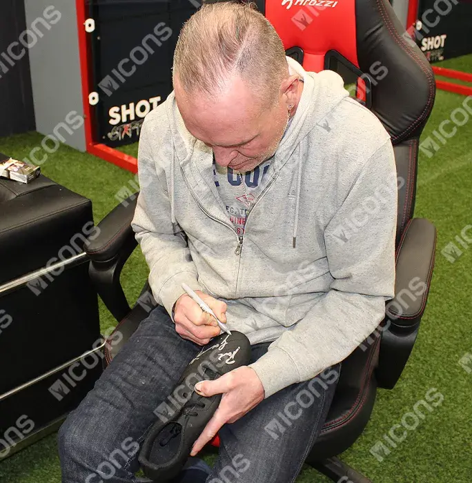 Paul Gascoigne Signed Black Adidas Blackout Boot