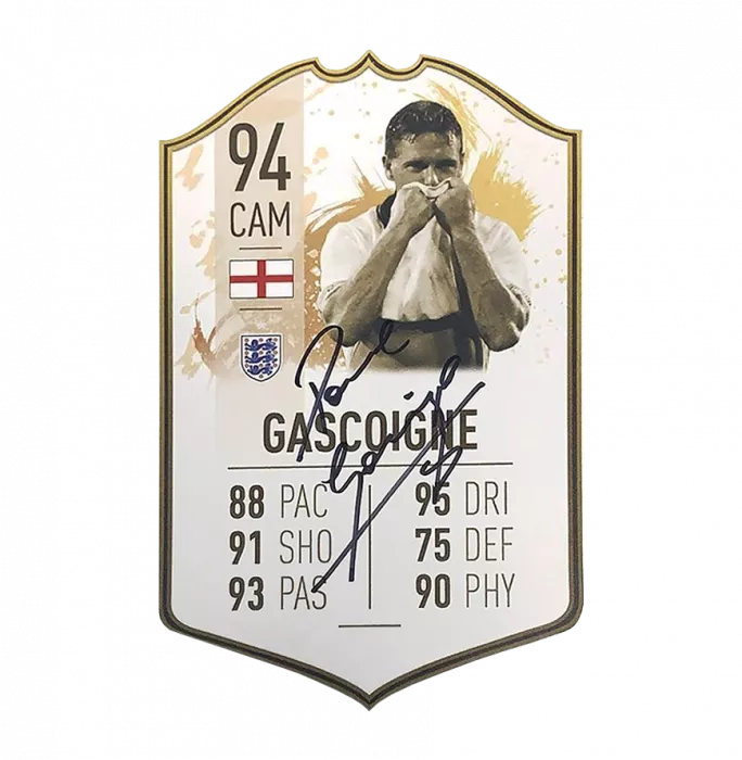 Paul Gascoigne Signed England FIFA Ultimate Team Card
