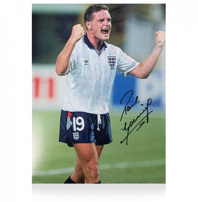 Paul Gascoigne Signed England Photo: A Lion Roars