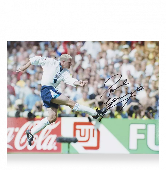 Paul Gascoigne Signed England Photo: Iconic UEFA EURO 1996 Goal vs Scotland