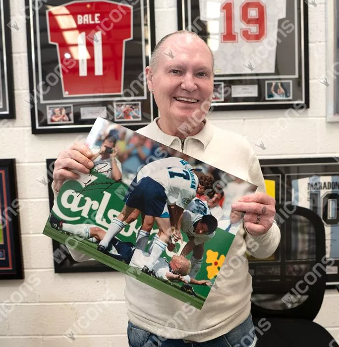 Paul Gascoigne Signed England Photo In Black Wooden Frame: Dentist Chair Celebration