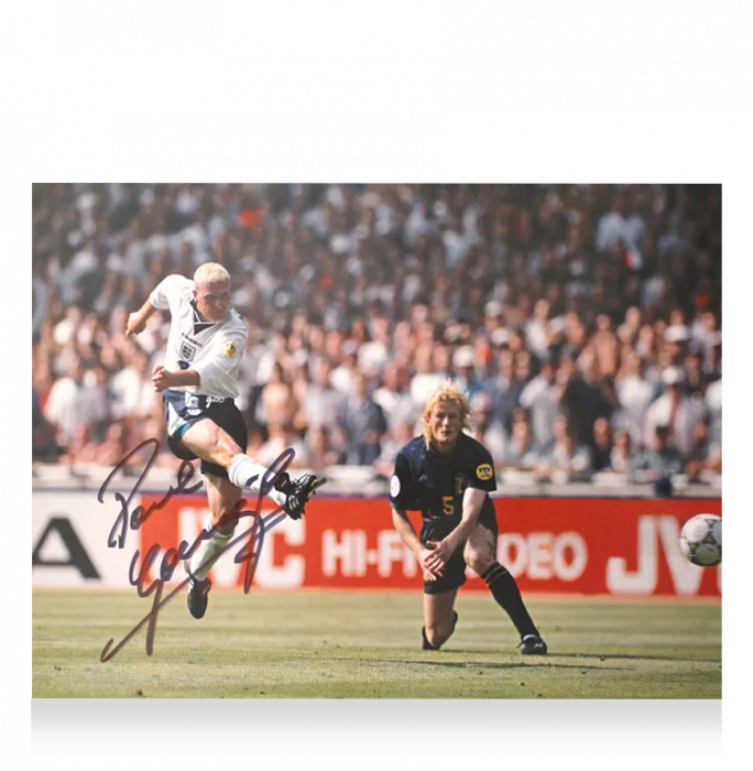 Paul Gascoigne Signed England Photo In Premium Photo Frame: Vs Scotland EURO 96 Goal