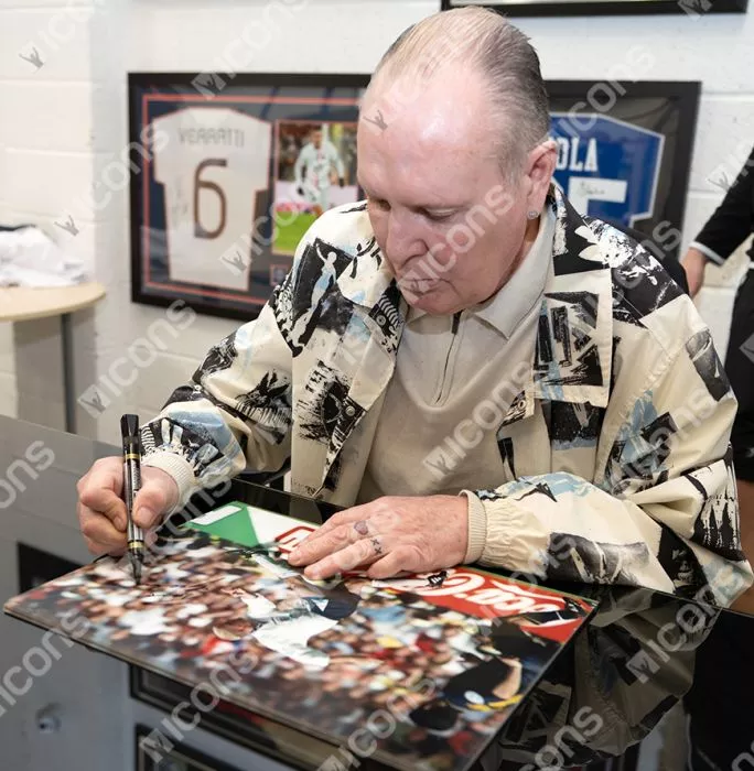 Paul Gascoigne Signed England Photo In Premium Photo Frame: Iconic UEFA EURO 1996 Goal Vs Scotland