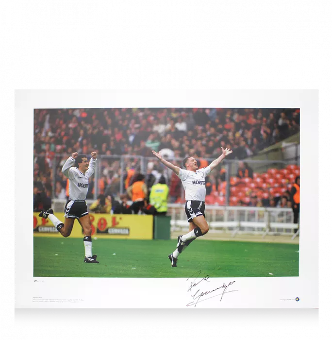 Paul Gascoigne Signed Tottenham Hotspur 1991 FA Cup Goal