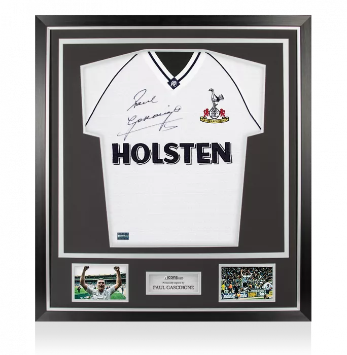 Paul Gascoigne Signed Tottenham Hotspur 1991 Home Shirt In Classic Frame