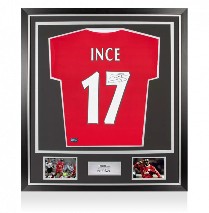 Paul Ince Back Signed Liverpool 1998 Home Shirt In Classic Frame